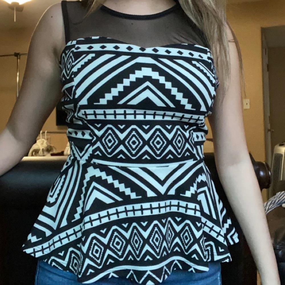 Fancy Black & White Top